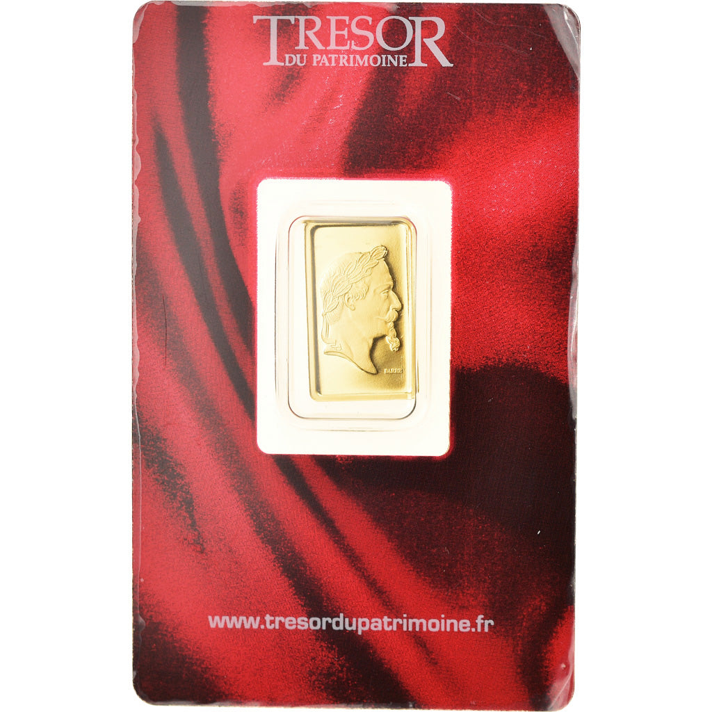France, Lingotin d'or 2.5g, Trésor du Patrimoine, Napoléon III, FDC, Or