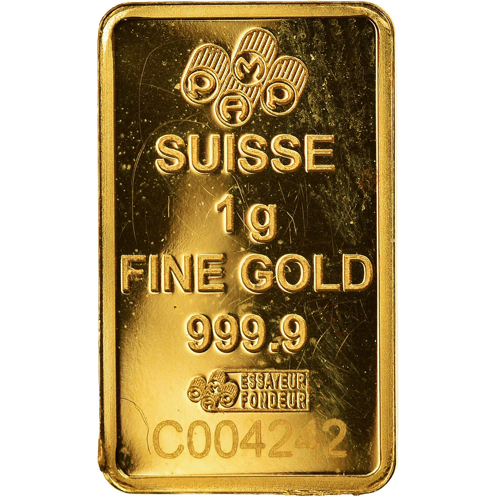 Suisse, Lingotin d'or 1g, PAMP, Rose, FDC, Or