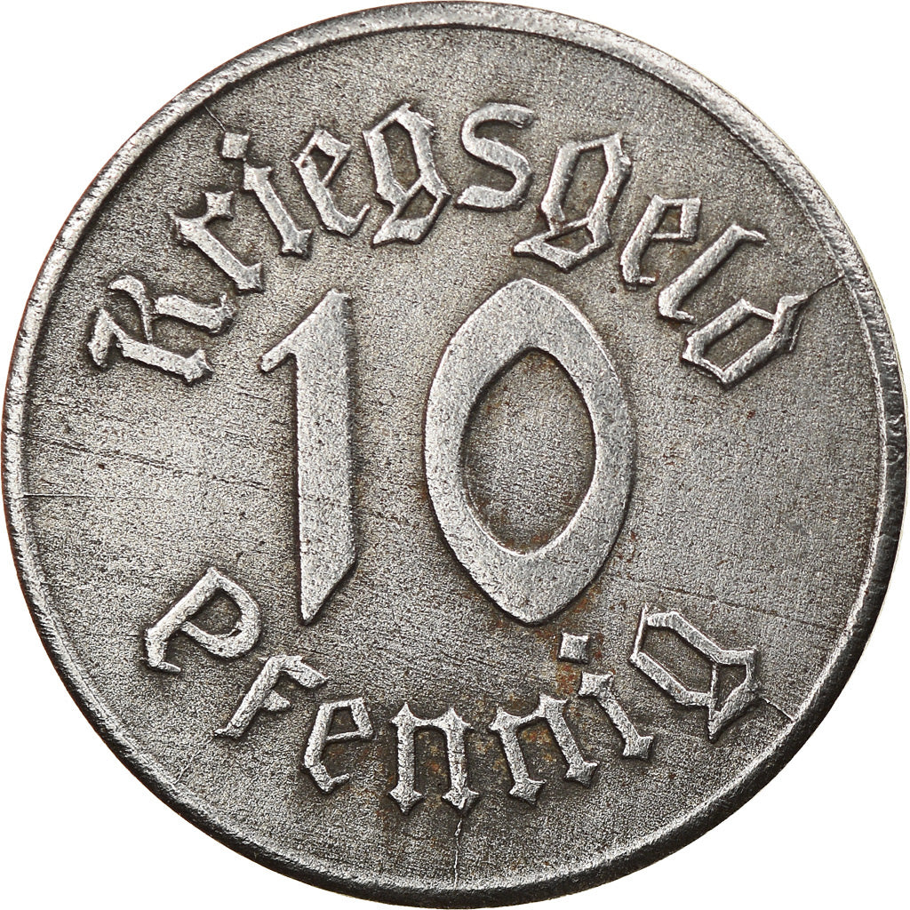 Moneta, Germania, Kriegsgeld, Strassburg, 10 Pfennig, 1918, BB+, Ferro
