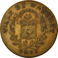 Moeda, França, ALQUIER Frères, Mazamet, 10 Centimes, 1917, AU(50-53), Latão
