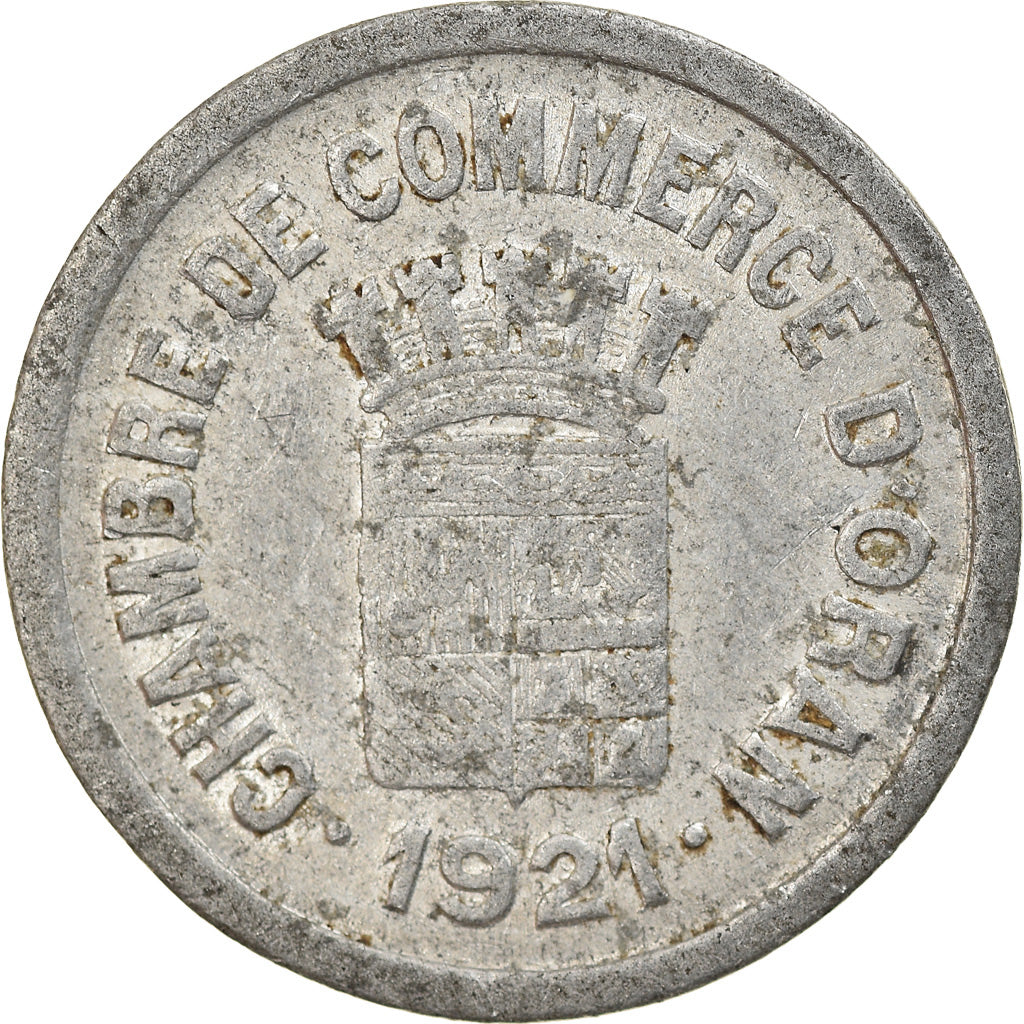 Coin, Algeria, Chambre de Commerce, Oran, 5 Centimes, 1921, VF(30-35)