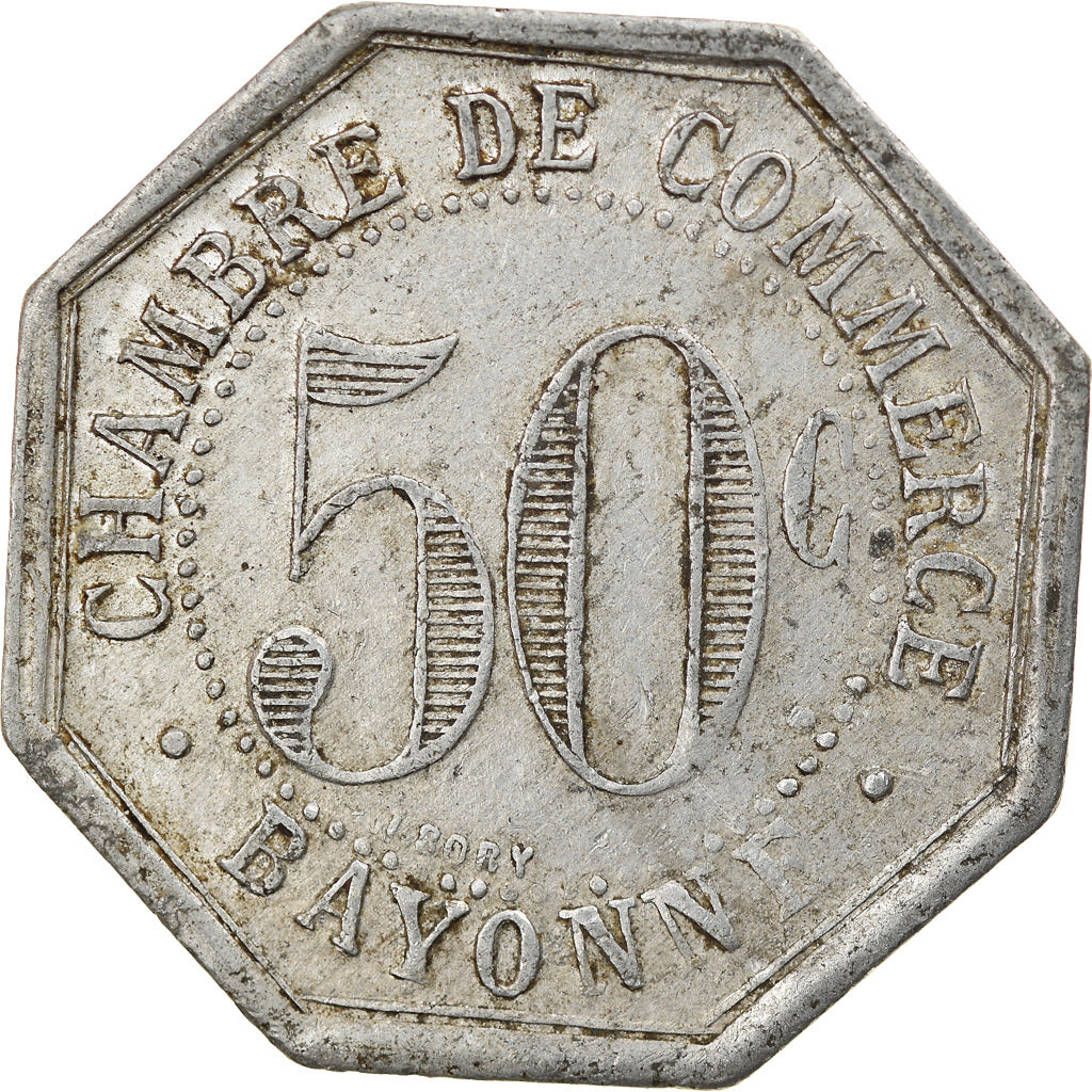 Monnaie, France, Chambre de Commerce, Bayonne, 50 Centimes, 1920, TTB