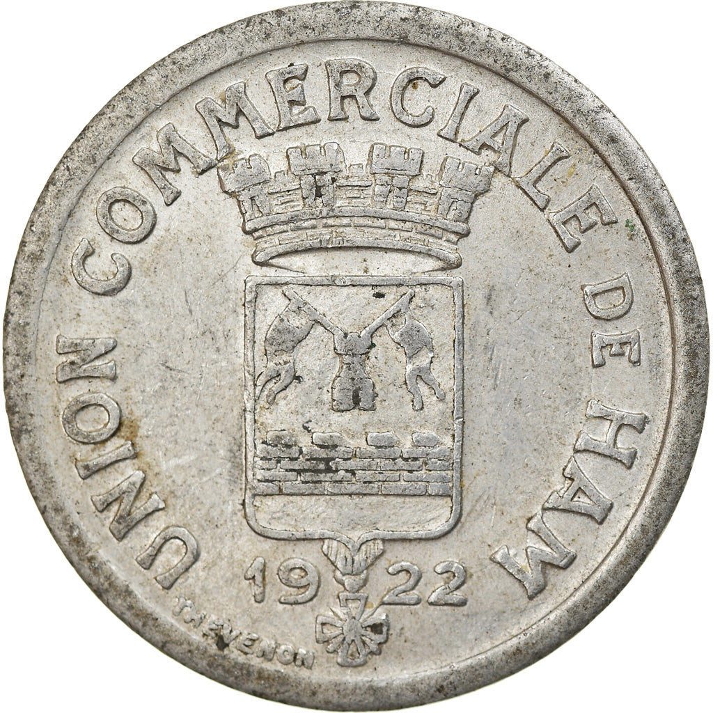 Monnaie, France, Union Commerciale, Ham, 10 Centimes, 1922, TTB+, Aluminium