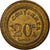 França, 20 Centimes, Token "à consommer", N°163, EF(40-45), Latão