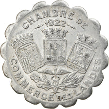 Moneta, Francja, Chambre de Commerce des Landes, 25 Centimes, 1922, AU(50-53)
