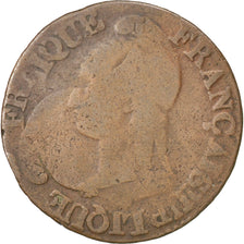 FRANCE, Dupré, 5 Centimes, 1796, Paris, KM #642.1, VF(20-25), Bronze, Gadoury #.