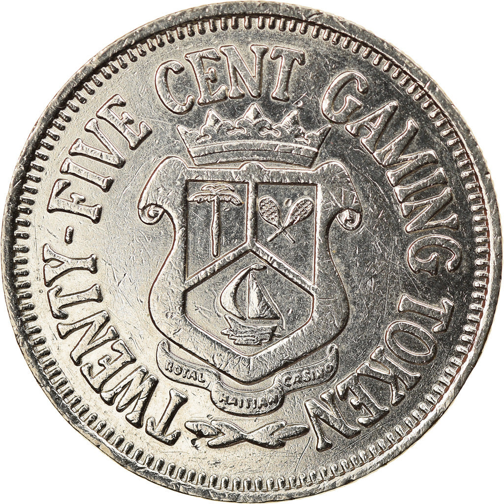 Haïti, Jeton de Casino, Royal Haitian Casino, 25 Cent Gaming Token, TTB+