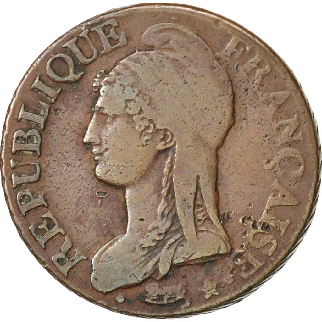 Monnaie, France, Dupré, 5 Centimes, 1800, Lyon, TTB, Bronze, KM:640.5