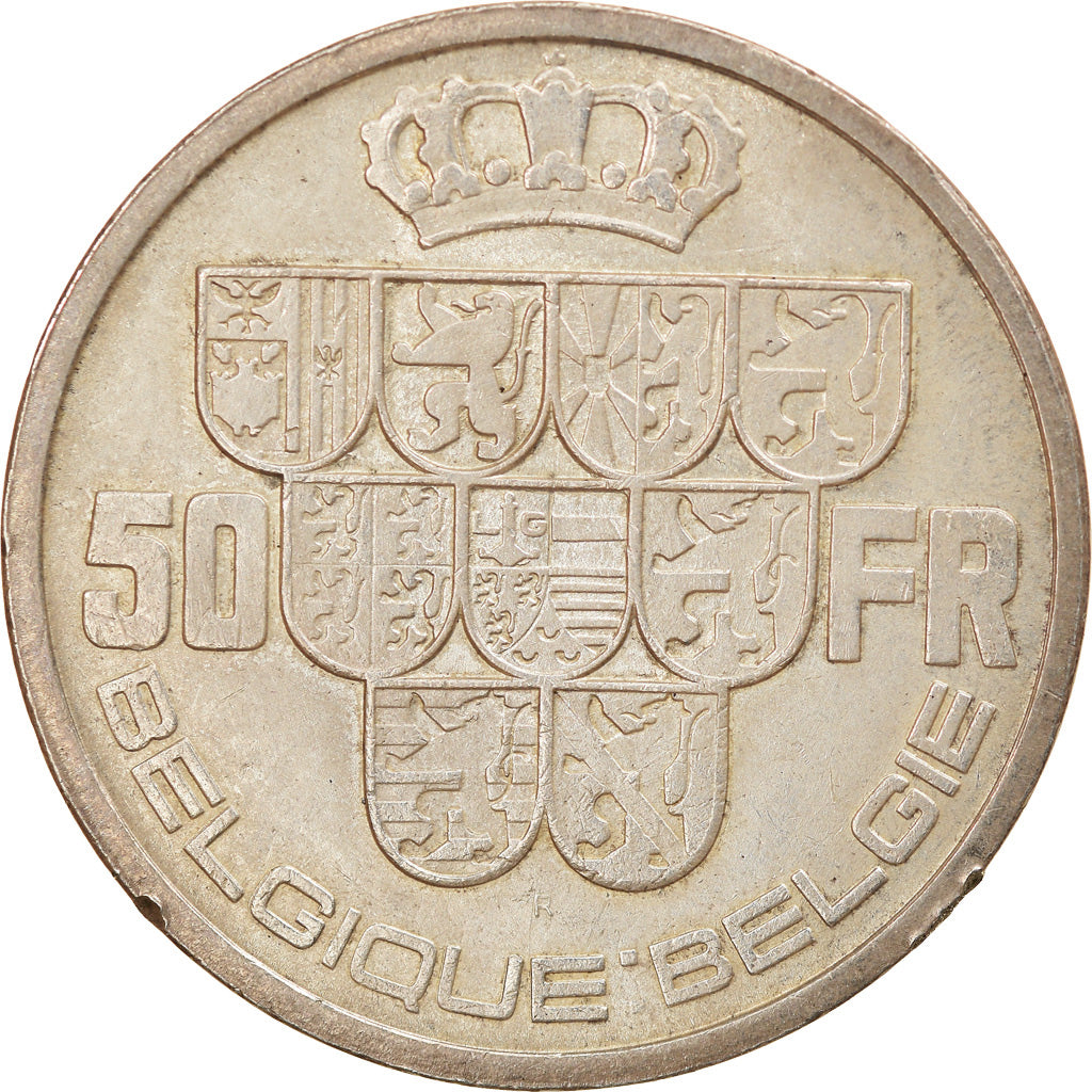 Münze, Belgien, 50 Francs, 50 Frank, 1939, VZ+, Silber, KM:121