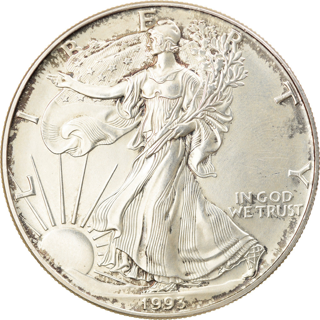 Coin, United States, Dollar, 1993, Philadelphia, 1 Oz, MS(60-62), Silver, KM:273