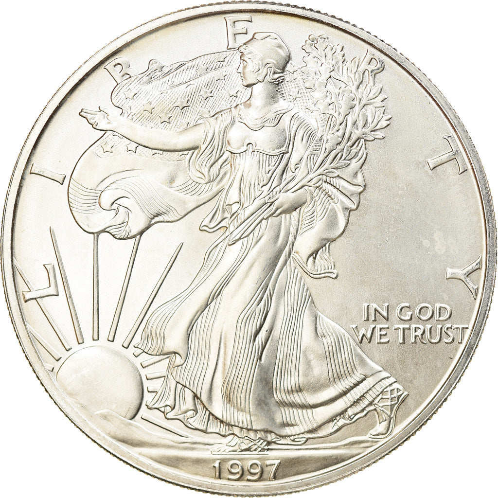Coin, United States, Dollar, 1997, Philadelphia, 1 Oz, MS(63), Silver, KM:273