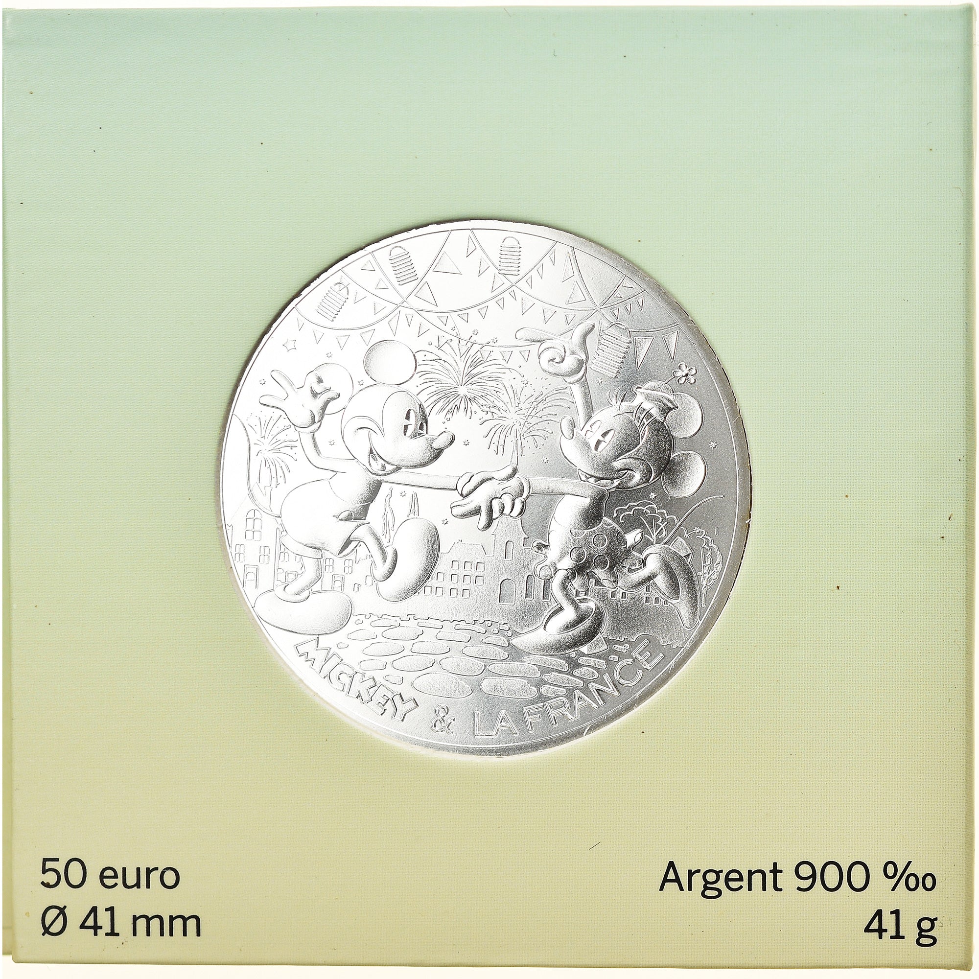 Francia, Monnaie de Paris, 50 Euro, Mickey & la France, 2018, Paris, FDC