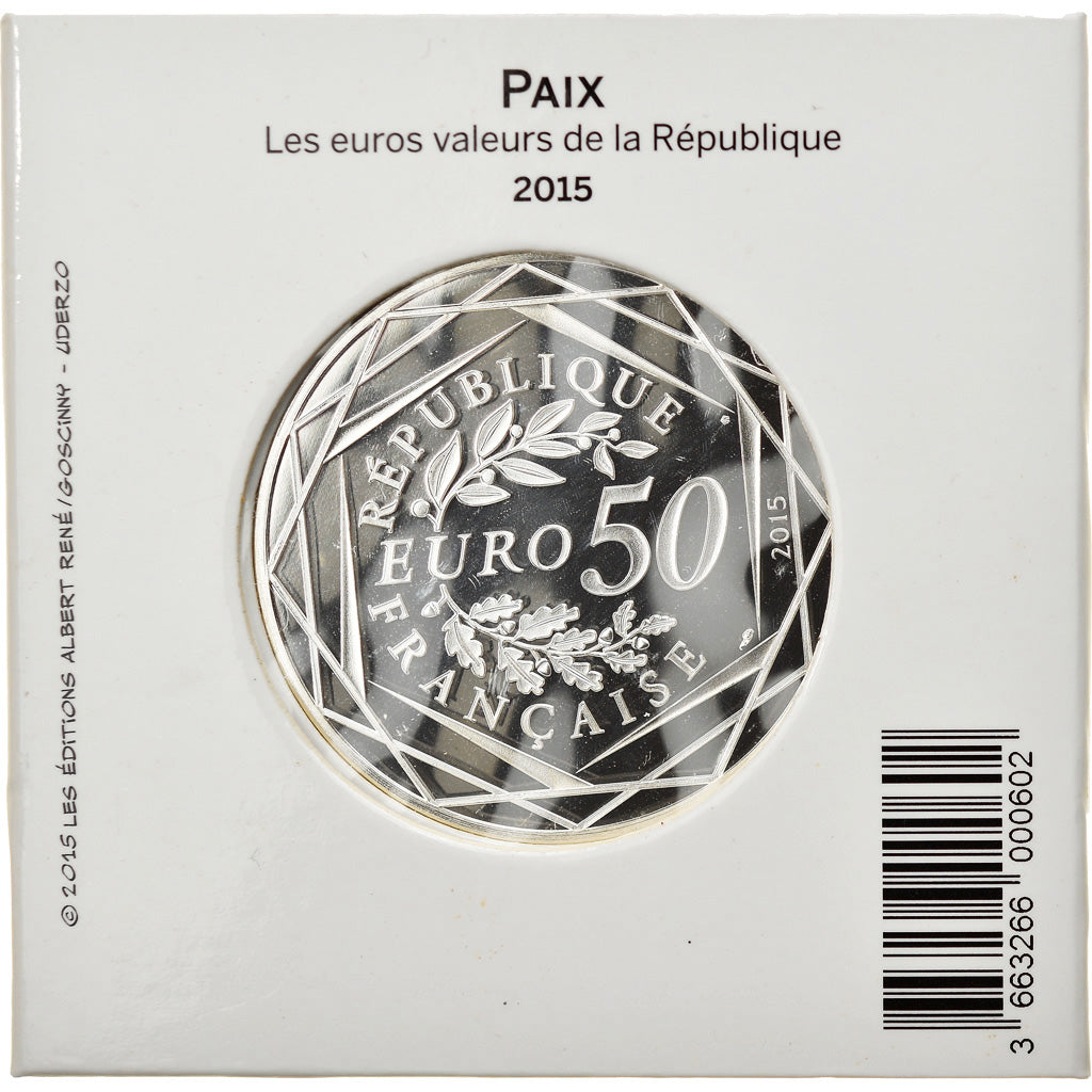 France, Monnaie de Paris, 50 Euro, Astérix, Paix, 2015, Paris, MS(65-70)