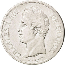 Coin, France, Charles X, 5 Francs, 1828, Rouen, EF(40-45), Silver, KM:728.2