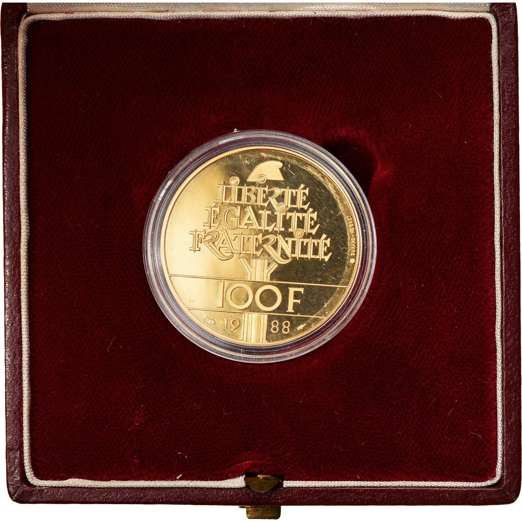 Coin, France, Fraternité, 100 Francs, 1988, Proof, MS(65-70), Gold, KM:966b