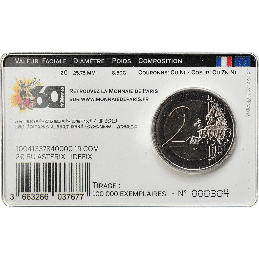 France, Monnaie de Paris, 2 Euro, Astérix - Idéfix, 2019, MS(65-70)