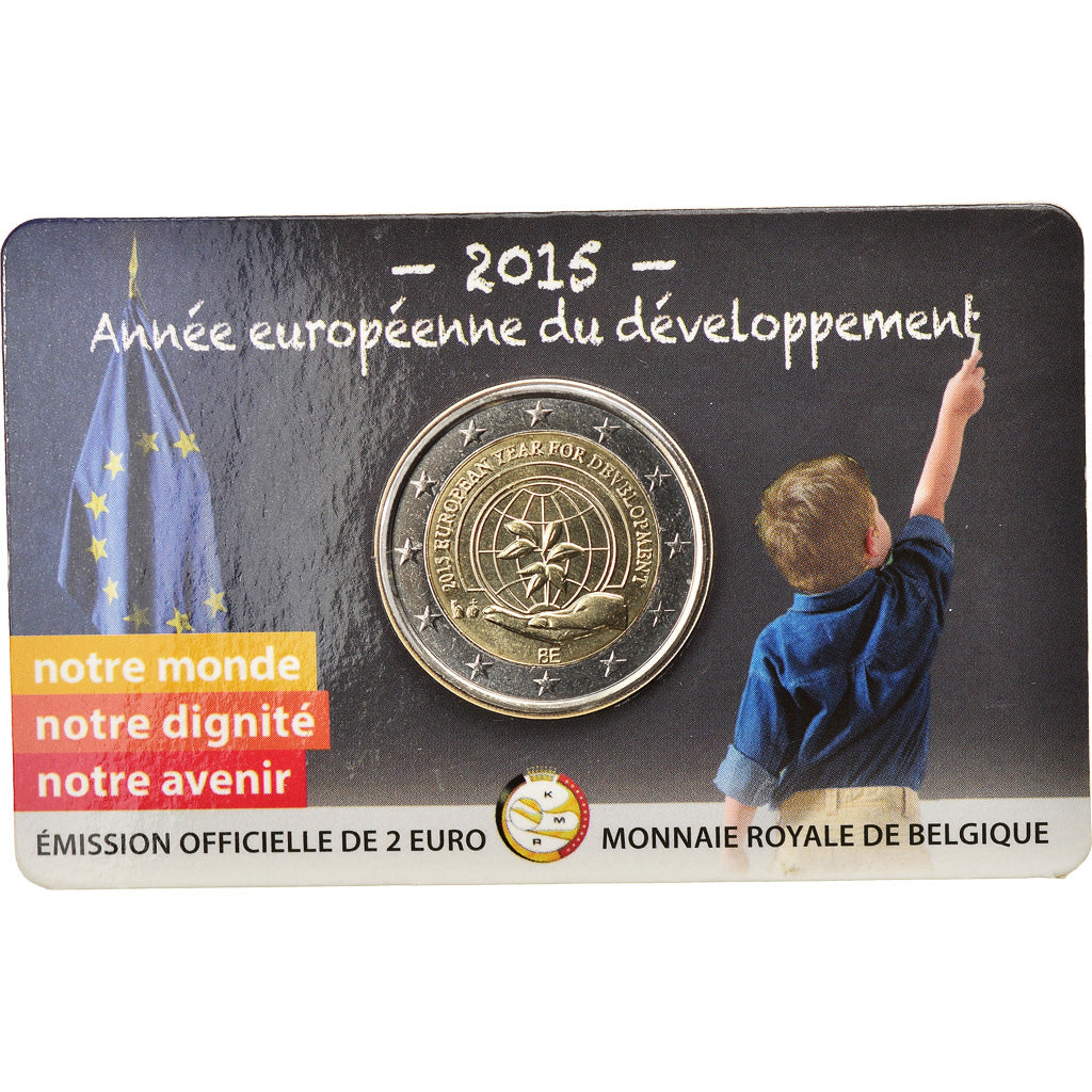Belgium, 2 Euro, European Year for Development, 2015, French Text, MS(65-70)