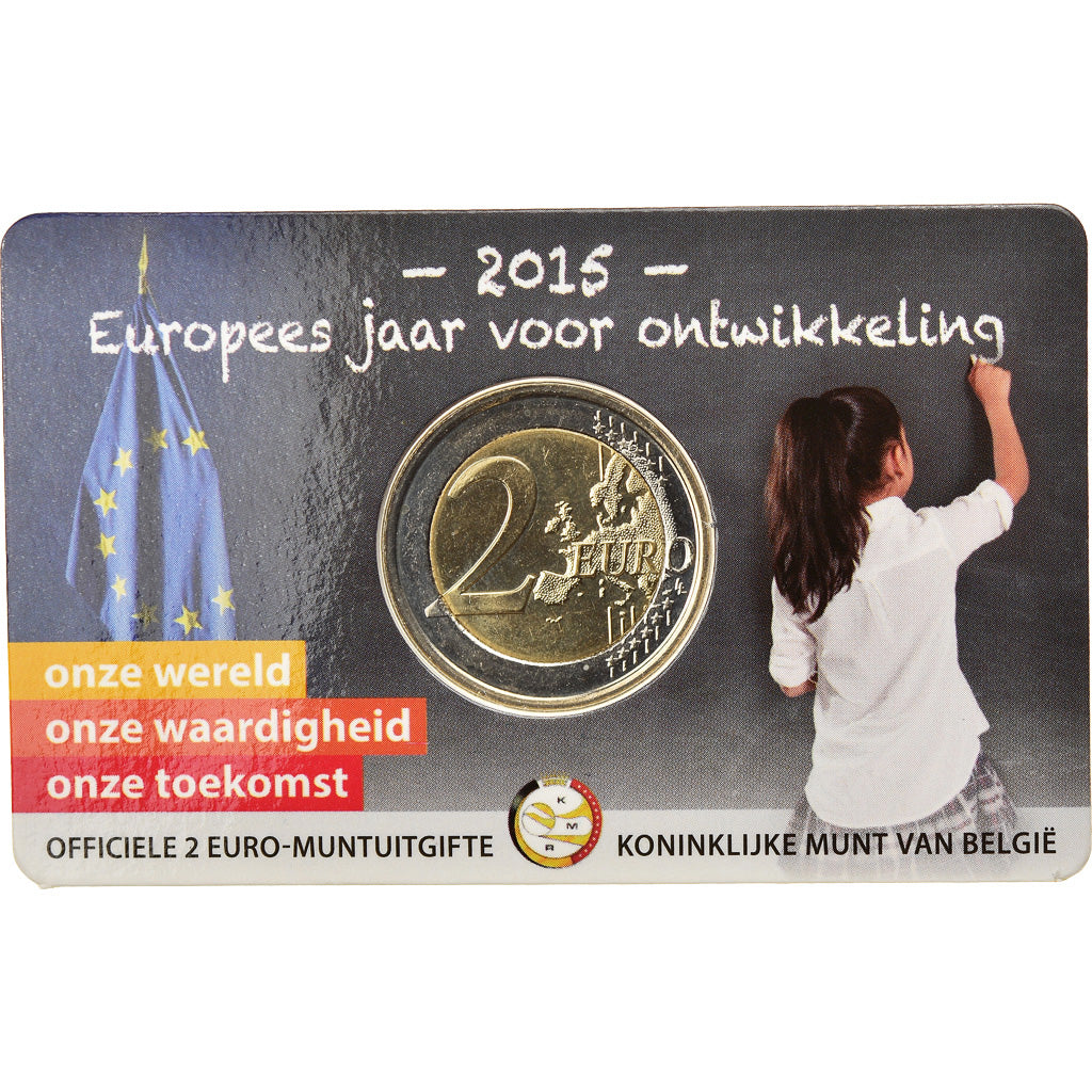 Belgium, 2 Euro, European Year for Development, 2015, French Text, MS(65-70)