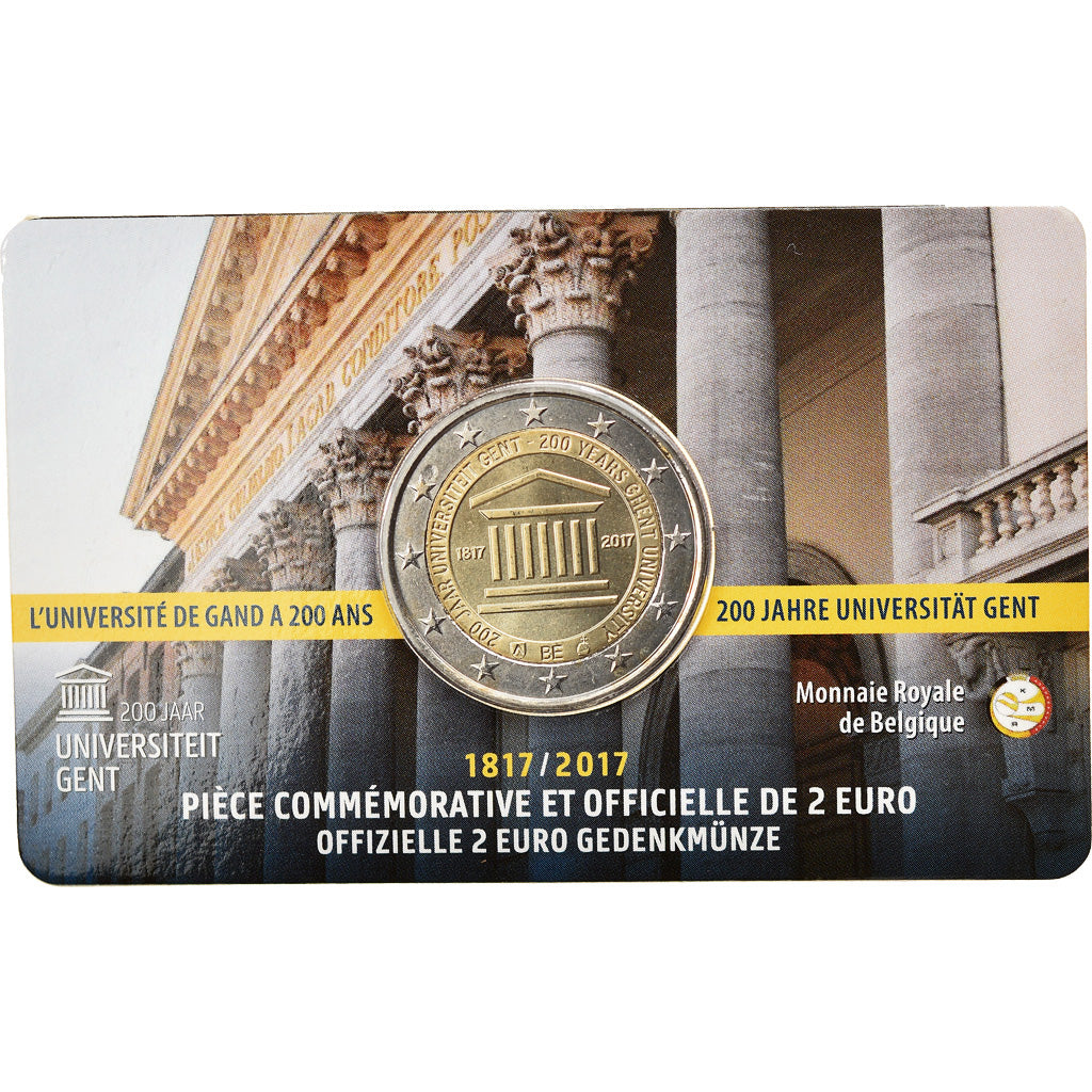 Belgium, 2 Euro, 200 years of the University of Ghent, 2017, French Text