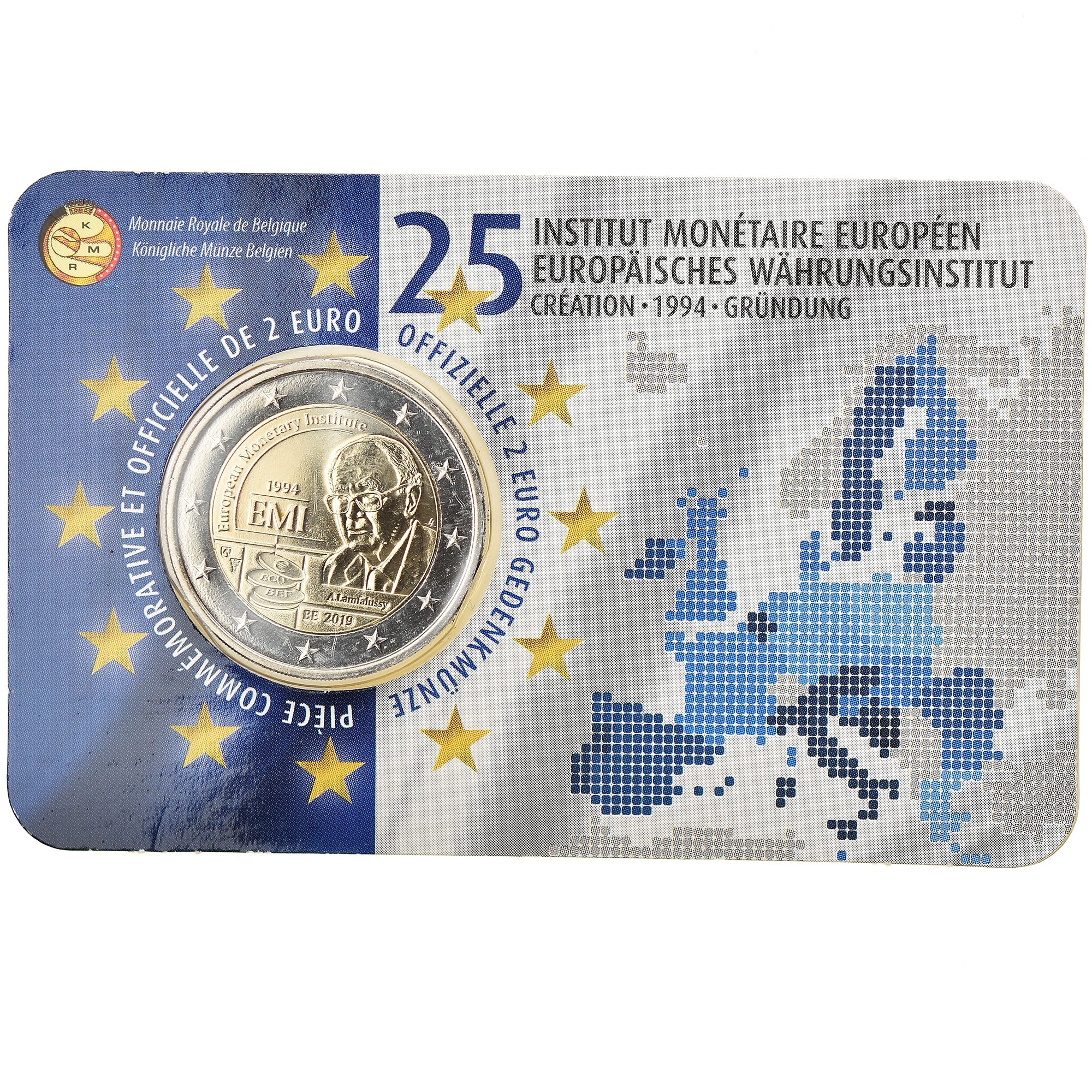 Belgique, 2 Euro, European Monetary Institute, 2019, French Text, FDC