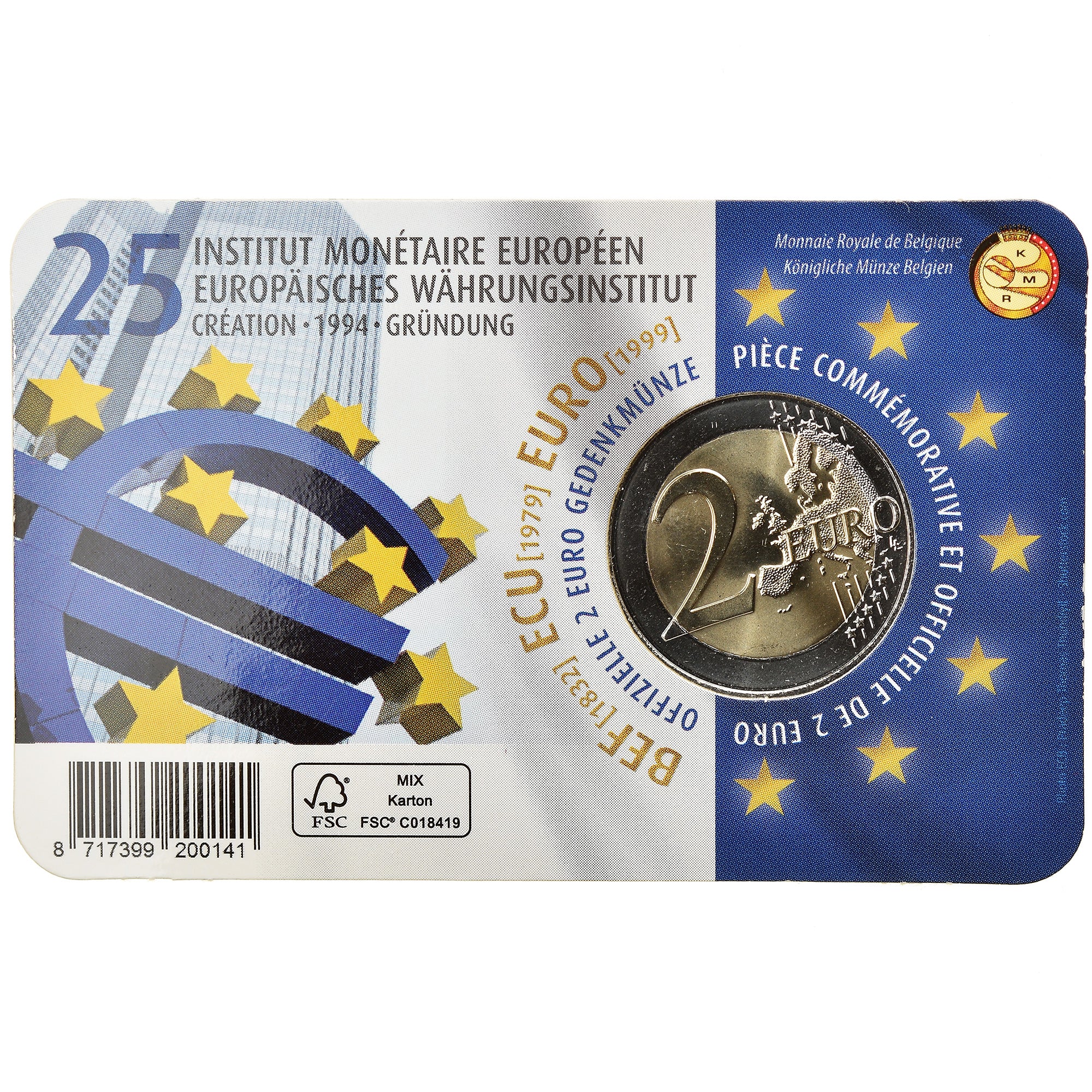 Belgium, 2 Euro, European Monetary Institute, 2019, Dutch Text, MS(65-70)