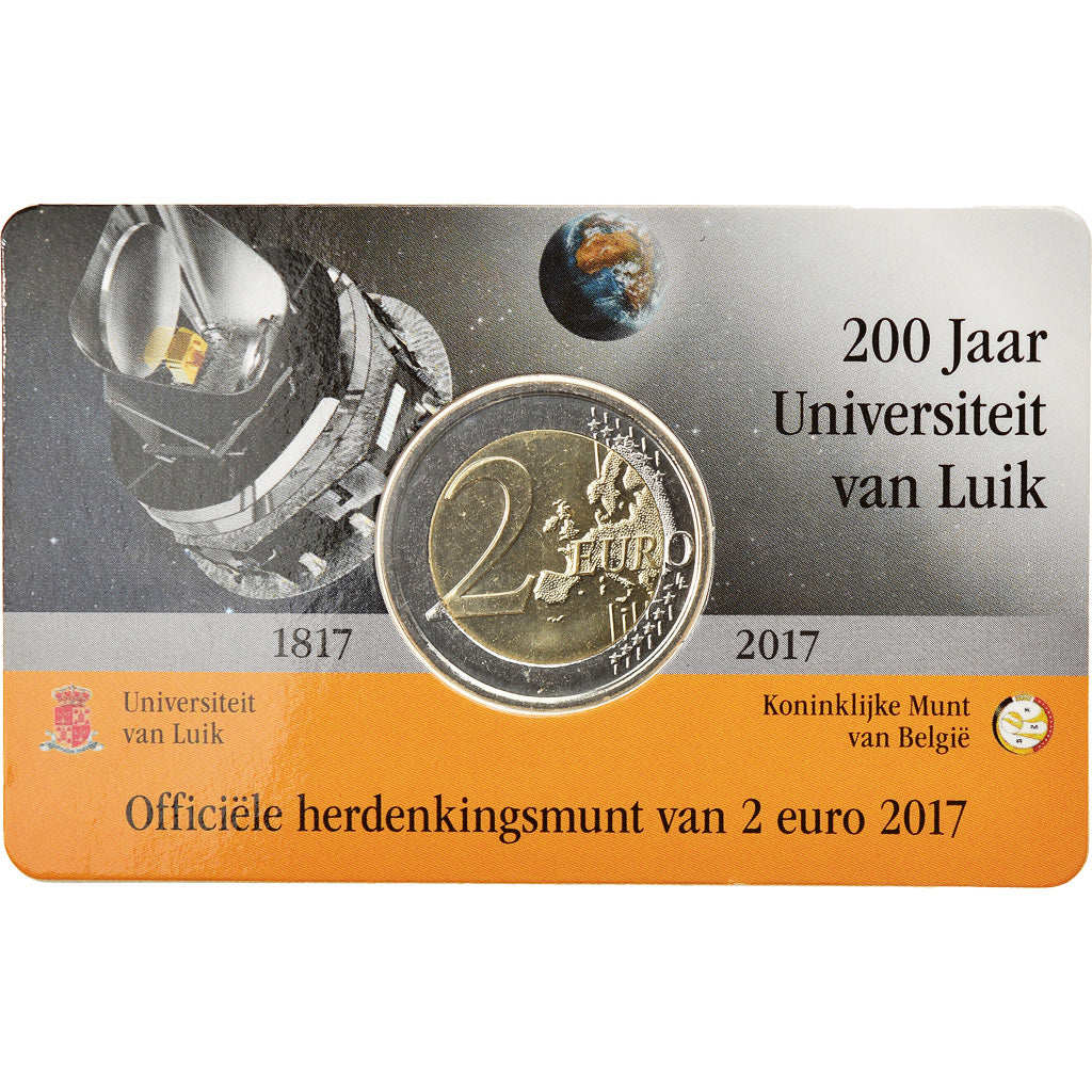 Belgique, 2 Euro, 200 years of the University of Liège, 2017, French Text, FDC