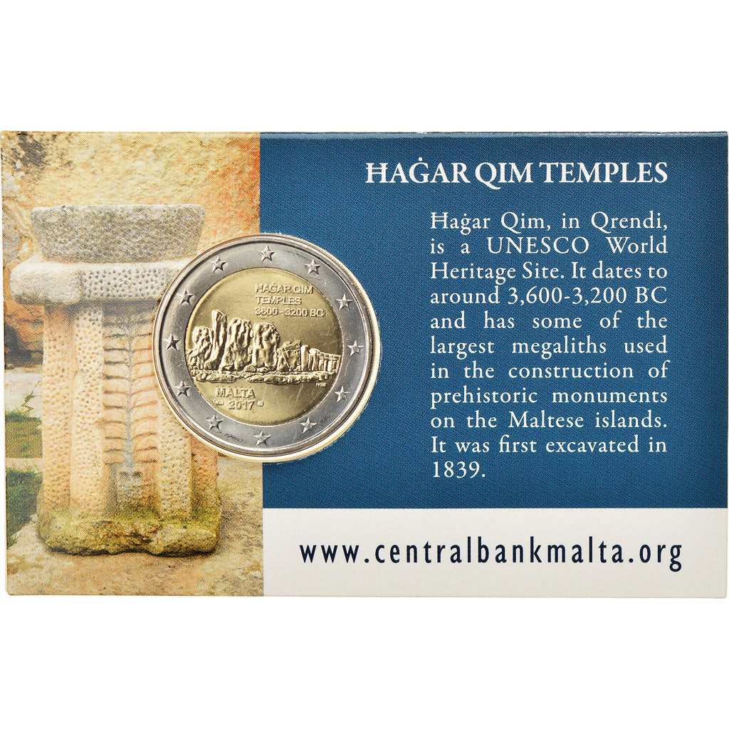 Malta, 2 Euro, Ħaġar Qim Temples, 2017, MS(65-70), Bi-Metallic