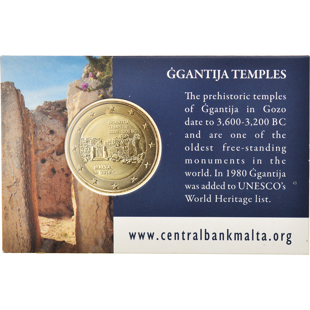 Malta, 2 Euro, Ggantija Temples, 2016, STGL, Bi-Metallic