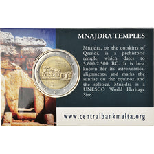 Malta, 2 Euro, Mnajdra Temples, 2018, FDC, Bimetálico
