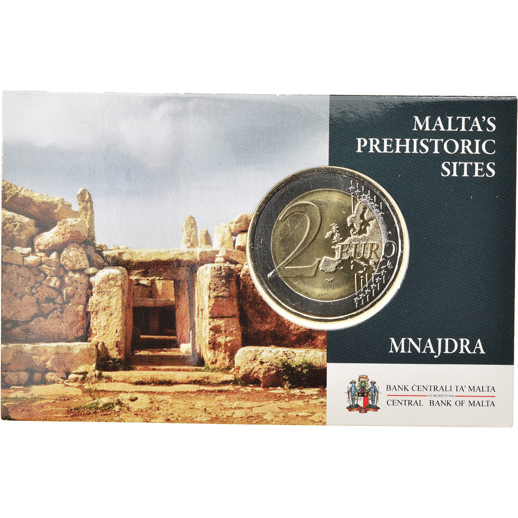 Malta, 2 Euro, Mnajdra Temples, 2018, MS(65-70), Bi-Metallic