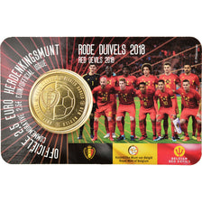Belgio, 2-1/2 Euro, Red Devils, 2018, Dutch Text, FDC, Bi-metallico