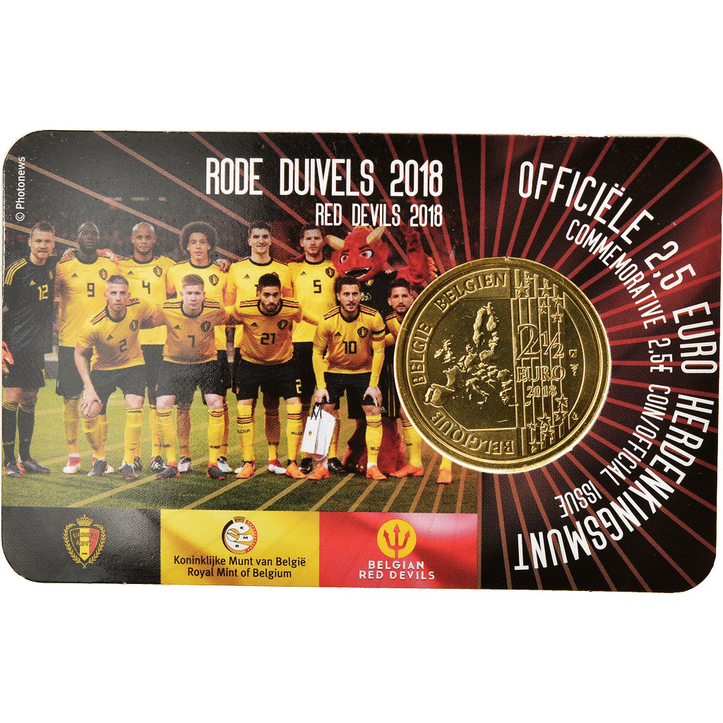 Belgium, 2-1/2 Euro, Red Devils, 2018, French Text, MS(65-70), Bi-Metallic