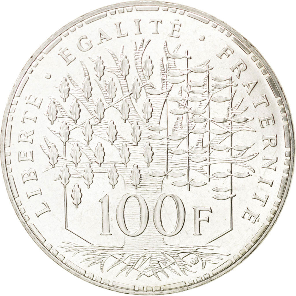 FRANCE, Panthéon, 100 Francs, 1991, Paris, KM #951.1, MS(63), Silver, Gadoury #.