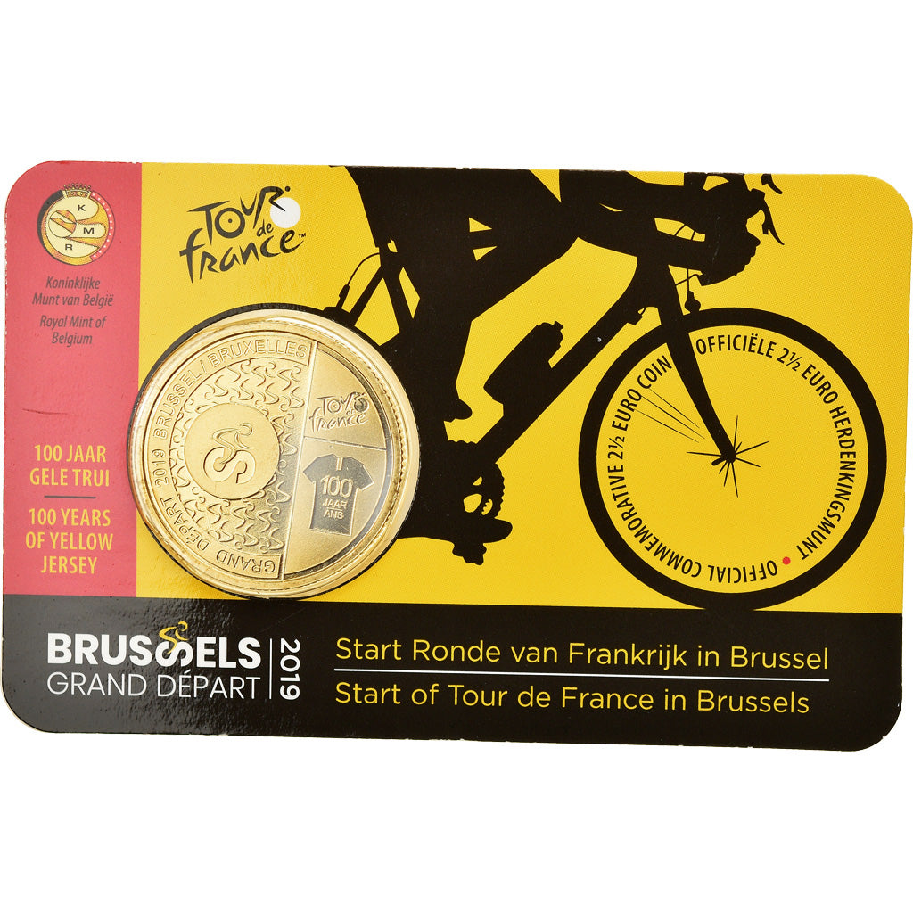 Belgio, 2-1/2 Euro, 100 Years of Yellow Jersey, 2019, Dutch Text, FDC