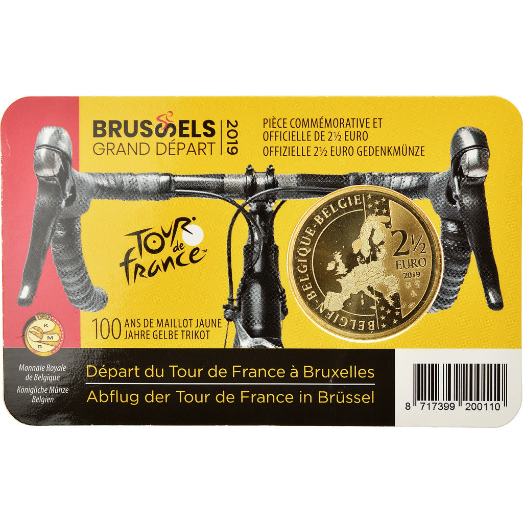 Belgio, 2-1/2 Euro, 100 Years of Yellow Jersey, 2019, Dutch Text, FDC