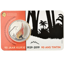 Belgium, 5 Euro, 90 Years of Tintin, 2019, Colourized, MS(65-70), Silver