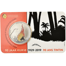 Belgique, 5 Euro, 90 Years of Tintin, 2019, Colorisé, FDC, Argent