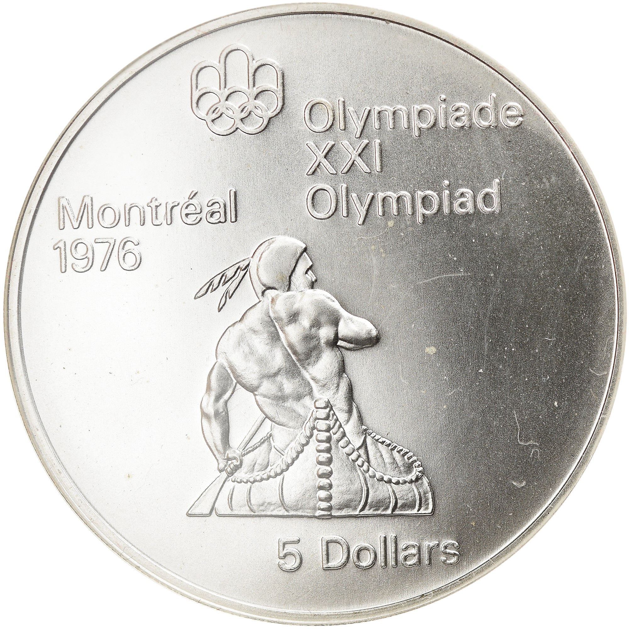 Coin, Canada, Elizabeth II, Canoeing, 5 Dollars, 1974, MS(65-70), Silver, KM:92