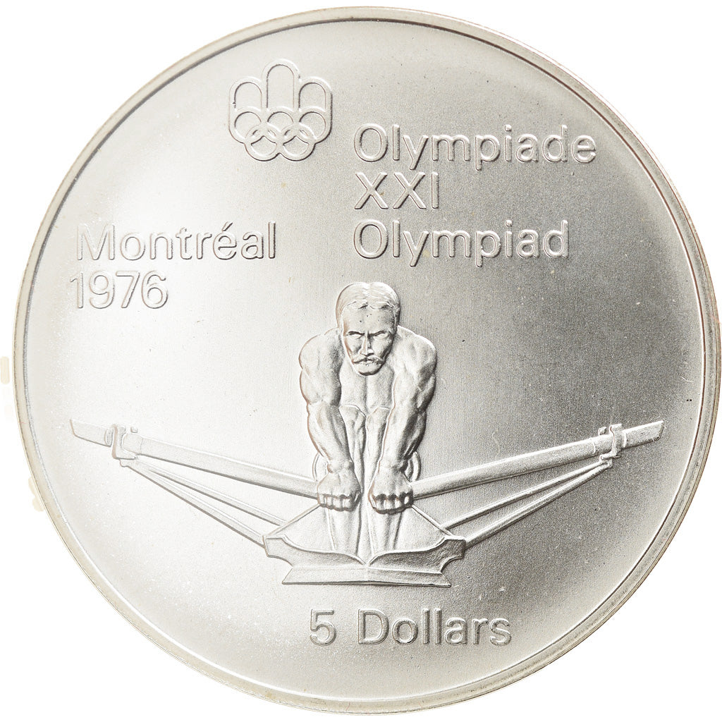 Coin, Canada, Elizabeth II, Rowing, 5 Dollars, 1974, MS(65-70), Silver, KM:91