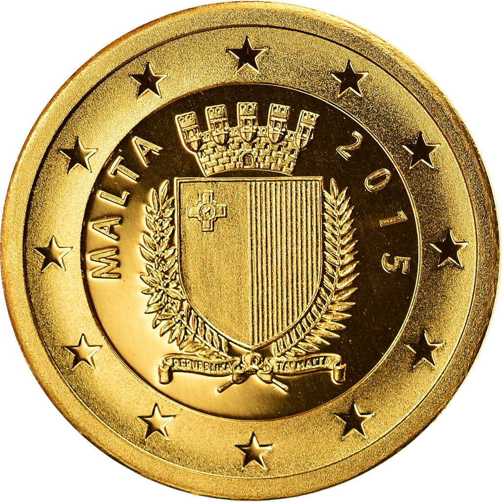 Malta, 15 Euro, Auberge de Bavière, 2015, MS(65-70), Gold