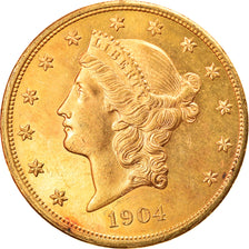 Moneta, Stati Uniti, Liberty Head, $20, 1904, Philadelphia, Prooflike, SPL, Oro