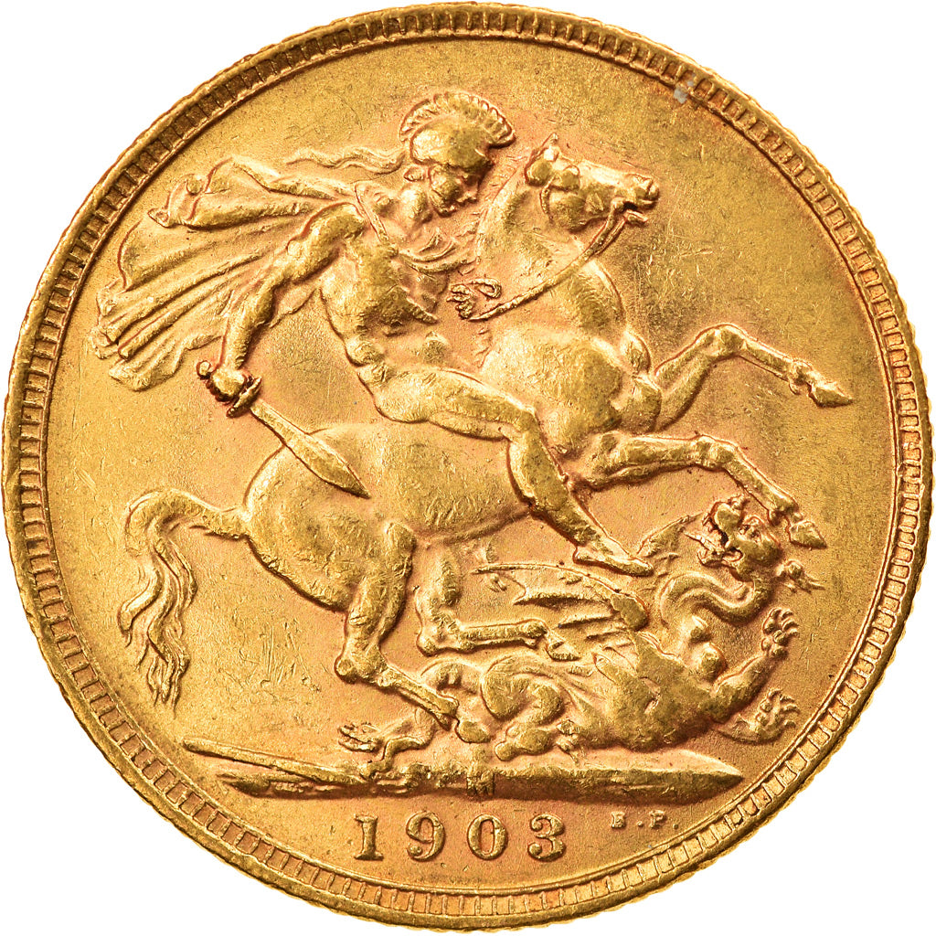 Moneta, Australia, Edward VII, Sovereign, 1903, Melbourne, BB+, Oro, KM:15