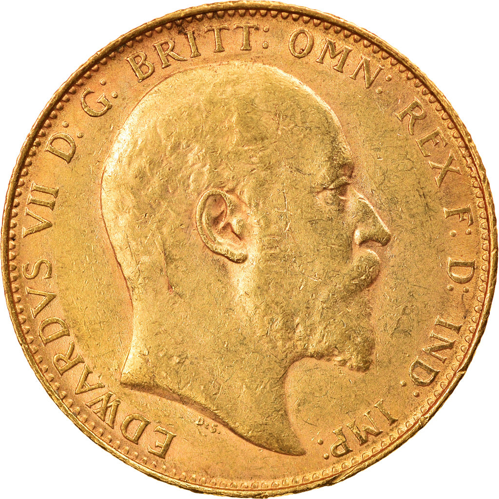 Moneda, Australia, Edward VII, Sovereign, 1910, Perth, MBC+, Oro, KM:15