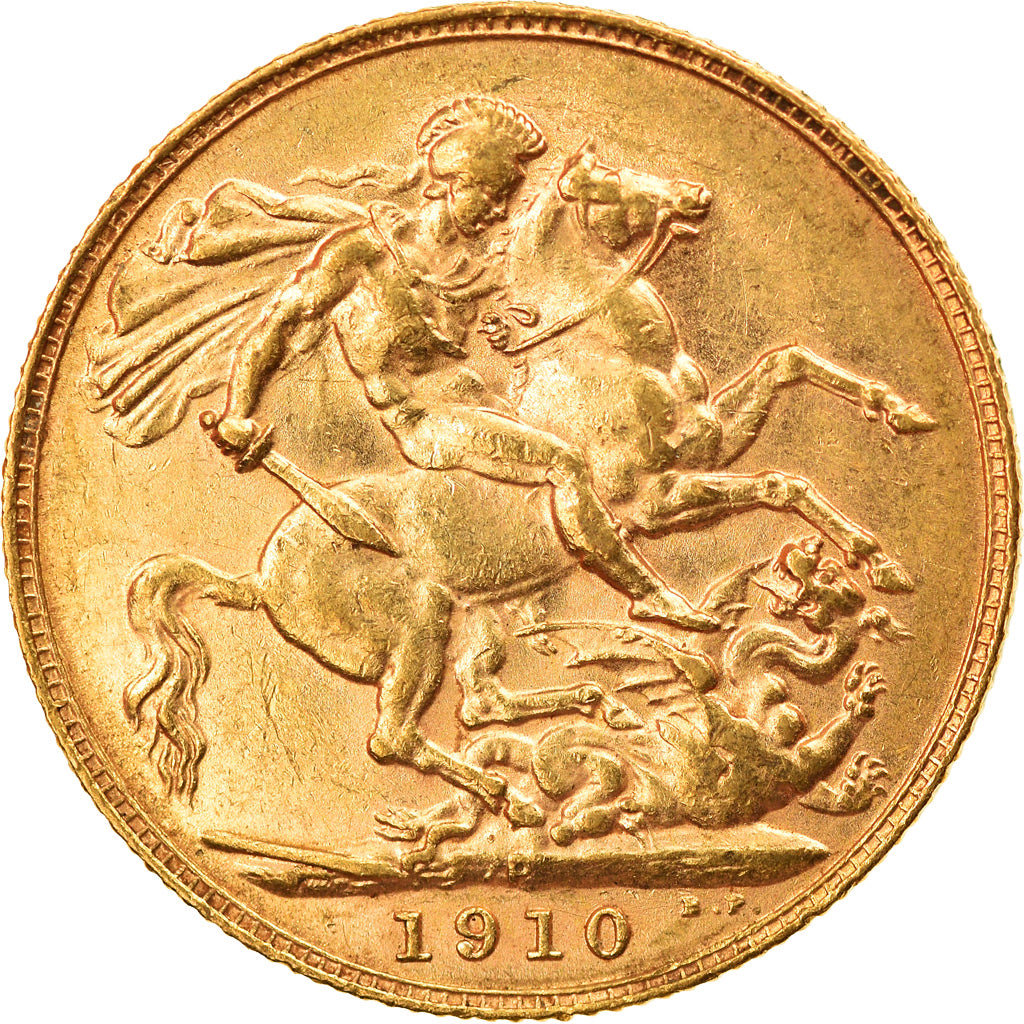 Moneda, Australia, Edward VII, Sovereign, 1910, Perth, MBC+, Oro, KM:15