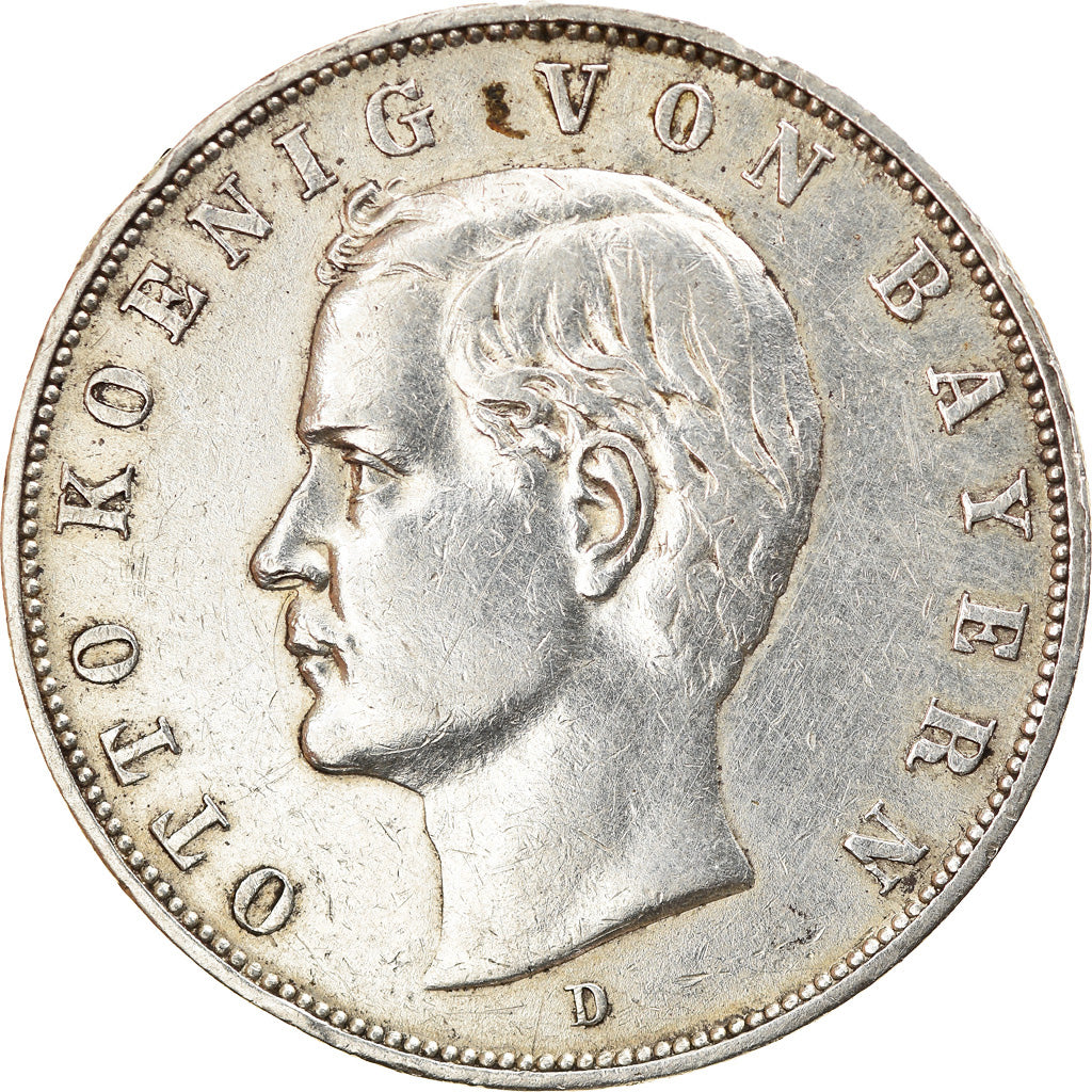 Coin, German States, BAVARIA, Otto, 3 Mark, 1909, Munich, EF(40-45), Silver