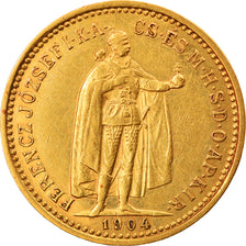 Coin, Hungary, Franz Joseph I, 10 Korona, 1904, Kormoczbanya, AU(50-53), Gold
