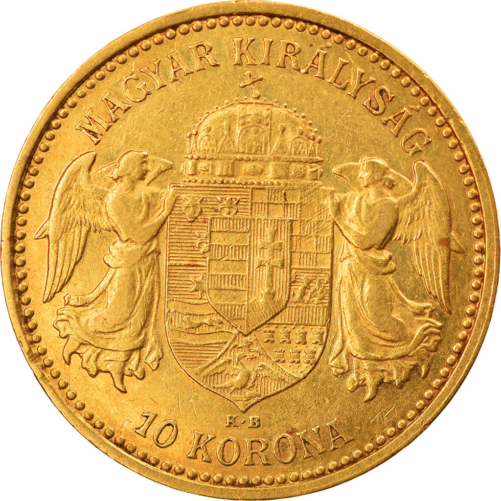 Coin, Hungary, Franz Joseph I, 10 Korona, 1904, Kormoczbanya, AU(50-53), Gold