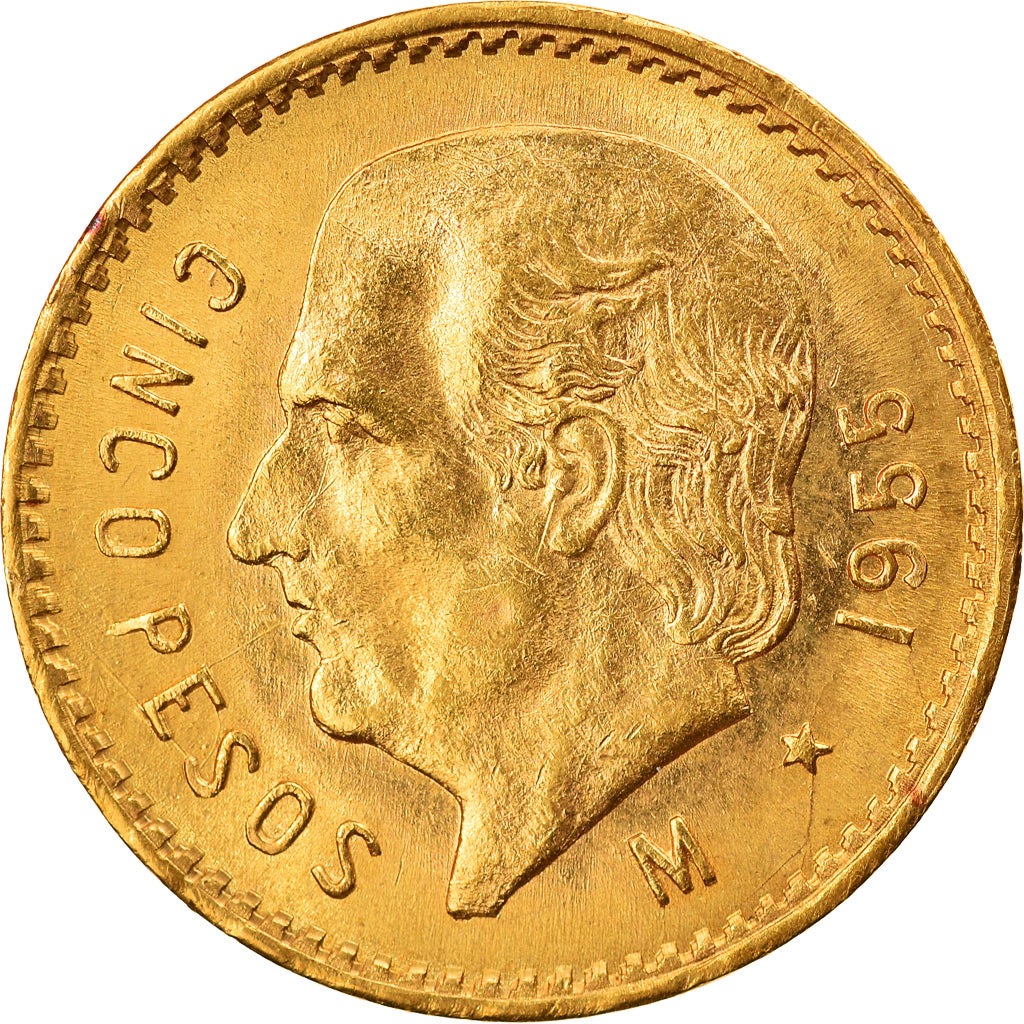 Monnaie, Mexique, 5 Pesos, 1955, Mexico City, SUP+, Or, KM:464