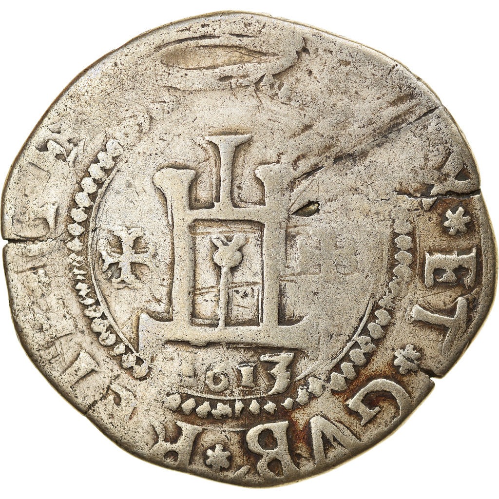 Coin, ITALIAN STATES, GENOA, Scudo, Stretto, 1613, VF(20-25), Silver, KM:25
