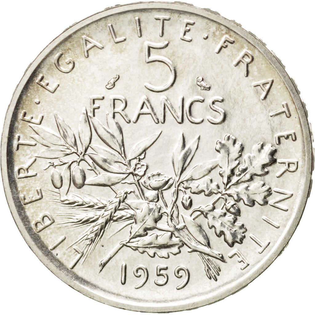Vème République, 5 Francs Semeuse 1959 Essai, petit 5, KM E102